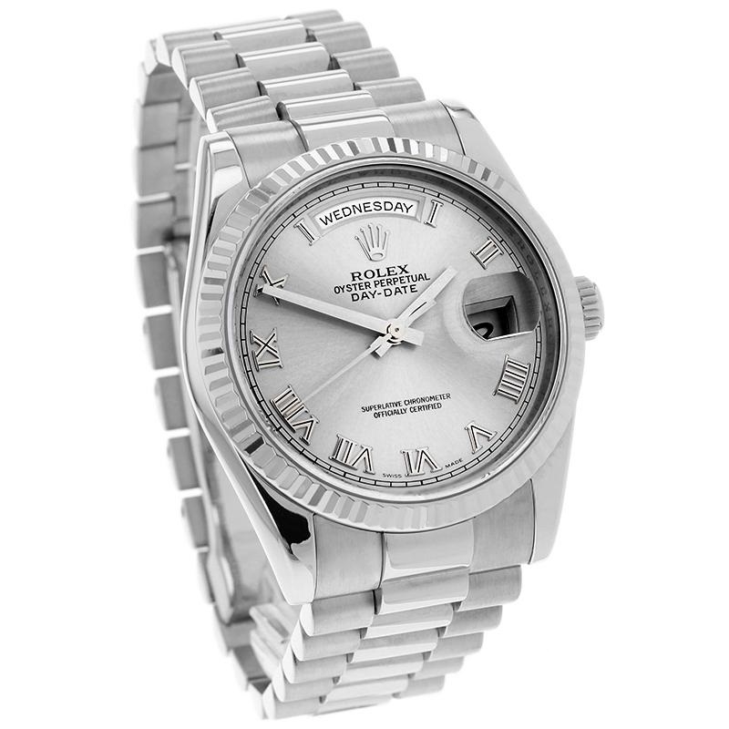 Replica Rolex Day/Date Silver (100204CH)
